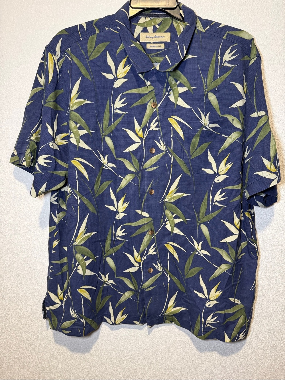 Tommy Bahama Men's XXL Tall Blue Tropical Floral Short Sleeve Original Fit Shirt